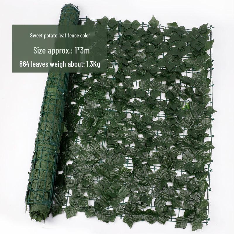 Artificial Pothos Leaf Telescopic Fence for Decoration and Privacy