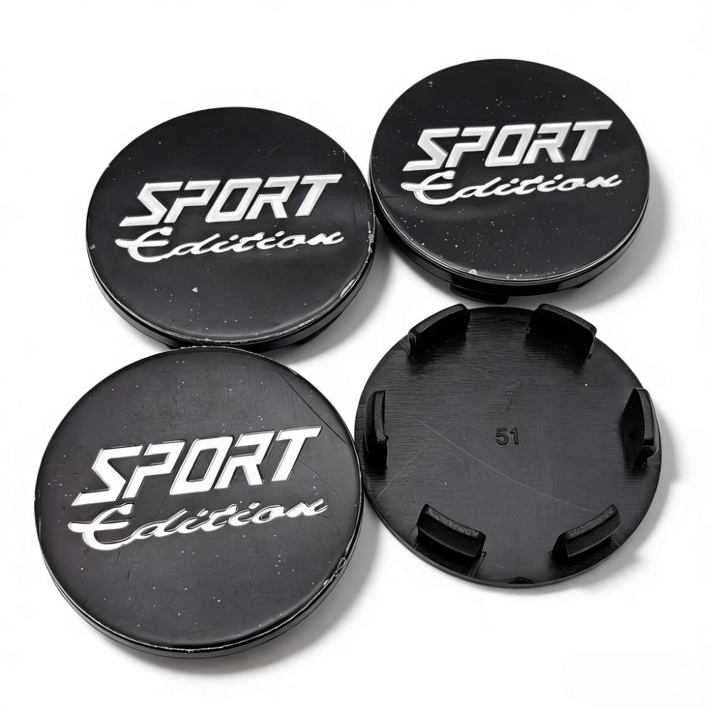 4pcs Sport Edition Logo Emblem Badge Car Wheel Center Caps 51MM Clips 46MM Rim Hubcaps Dust Cover Wheels Hub Cap Car Accessories