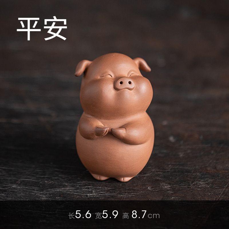 Ceramic Zodiac Pig Tea Pet Desktop Ornament Zen Tea Set Accessory Creative Home Decor Gift for Tea Lovers Meditation Room