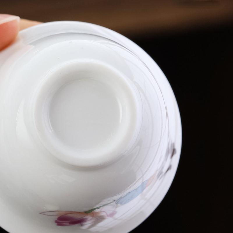Exquisite White porcelain kungfu tea cup 1pcs,Chinese Teacup Sets teaware China tea cup set,Travel Tea Bowl Kung Fu Tea Set