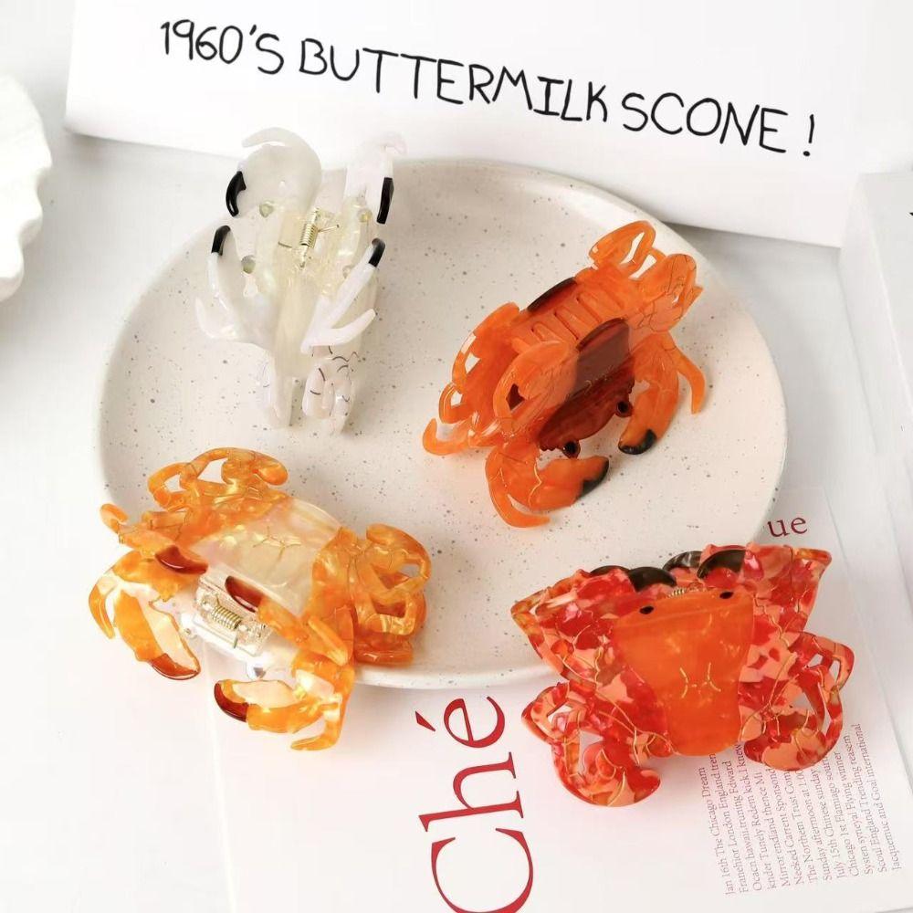 Lovely Ocean Animal Shark Clip Sweet Creative Hair Claw Personalized Crab Acetate Hair Clip  Travel