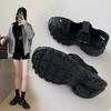 Koreanische einzelne Retro-Klett-Sandalen atmungsaktiv Damen 2025 neu ins Japanische Plateau lässige Dad-Sneakers