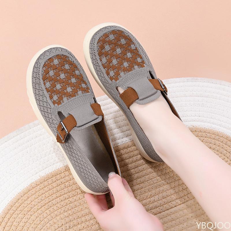 Sommerliche leichte atmungsaktive Freizeitschuhe modische vielseitige Netz-Damenschuhe einfache bequeme Sportschuhe