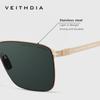 VEITHDIA Men's square stainless steel high-definition nylon polarized sunglasses UV resistant sunglasses V8210