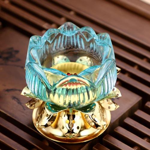 Chinese Alloy Lotus Candle Pedestal for Buddha Butter Candlestick, Household Buddha Hall for Candle Buddha Utensils and Supplies