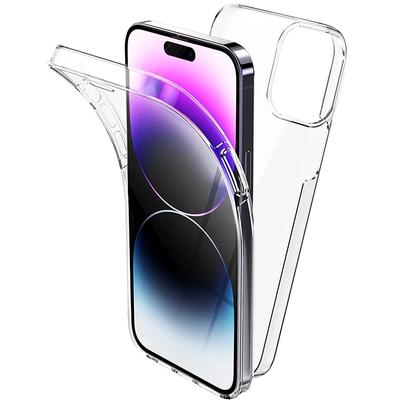 Case For iPhone 14 Pro Max 360 Degree Full Body Cover Silicone Phone Cases For iPhone 14 Pro Max Plus Soft Clear PC Hard Back Cover
