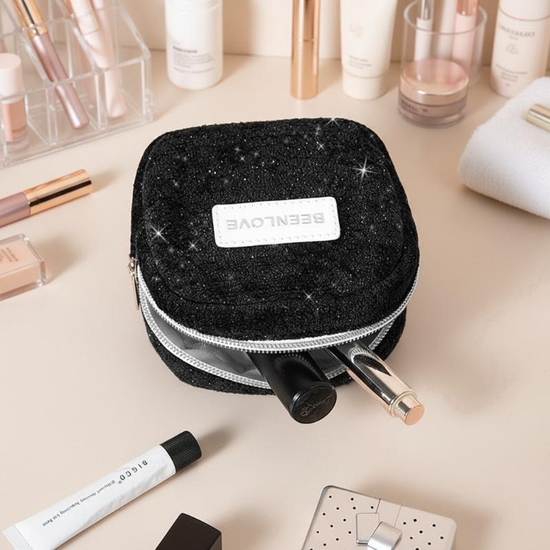 Makeup Bag Flowing Light Square Storage Bag Fashionable Lipstick Bag Portable Travel Cosmetics Storage Bag Sanitary Napkin Storage Bag Clutch Bag