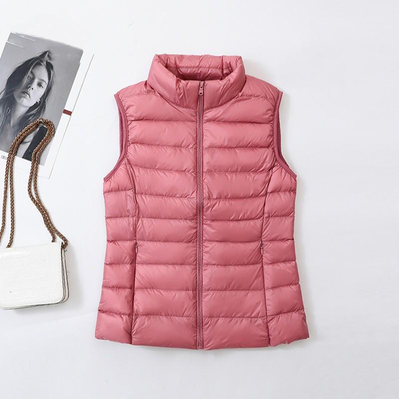 Women's Autumn and Winter Casual Warm Down Vest Inner Wear Solid Color Sleeveless Vest