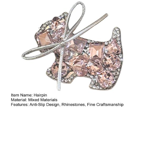 Girl Hairpin Starfish Dog Shape Sparkling Rhinestones Hair Pin Stable Anti-Slip Design Side Bang Hair Clip Hair Accessory