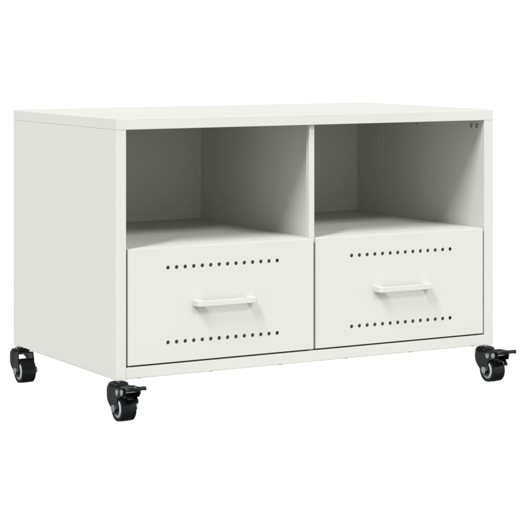 Vidaxl Szafka Rtv, Biała, 68X39X43,5 Cm, Stal