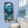 Adesivo de Parede 3D Mundo Oceânico Autocolante PVC Semi-Fosco Adesivo Fácil de Remover Forma Irregular Decoração de Casa Decoração Tema Oceano