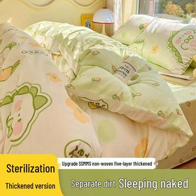 Portable Travel Bedding Set: Disposable Bed Sheets, Duvet & Pillowcase - 4-Piece