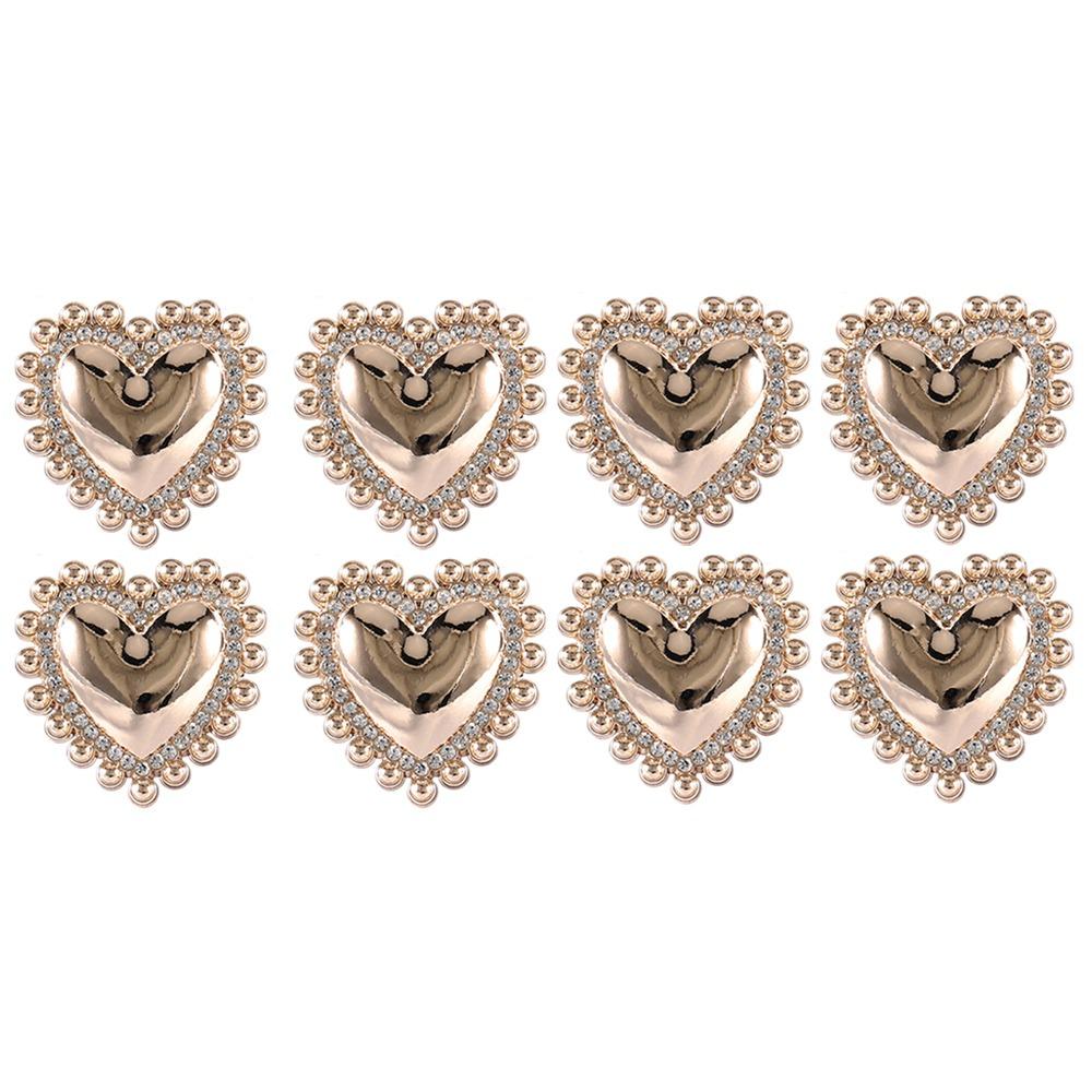 8Pcs 19/25MM Size Metal Shank Buttons Vintage Sewing Buttons Luxury Heart-Shaped Buttons DIY Outfit