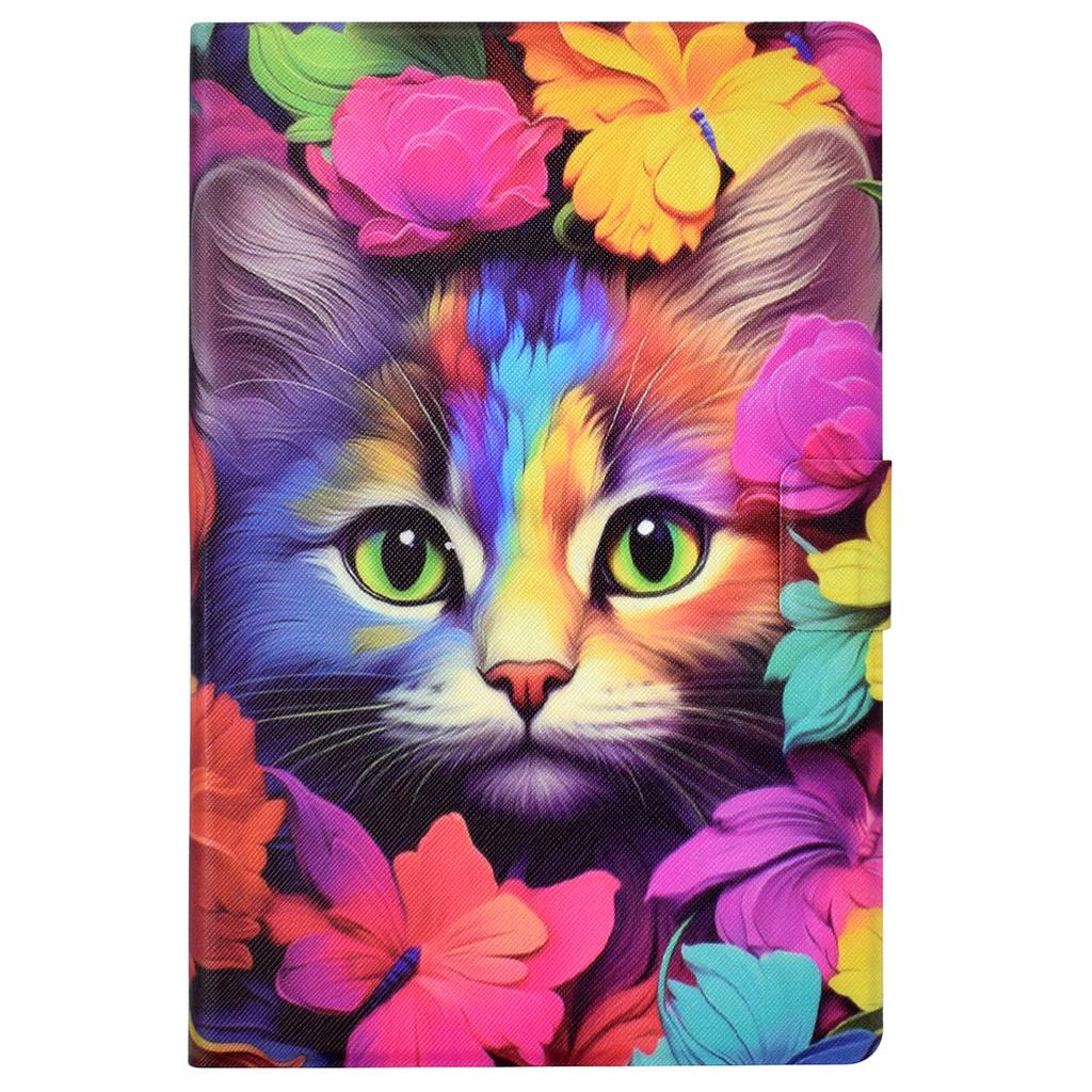 For iPad (2025)/10.9 (2022) Case with Card Slots Pattern Printed Bump Proof Leather Tablet Cover