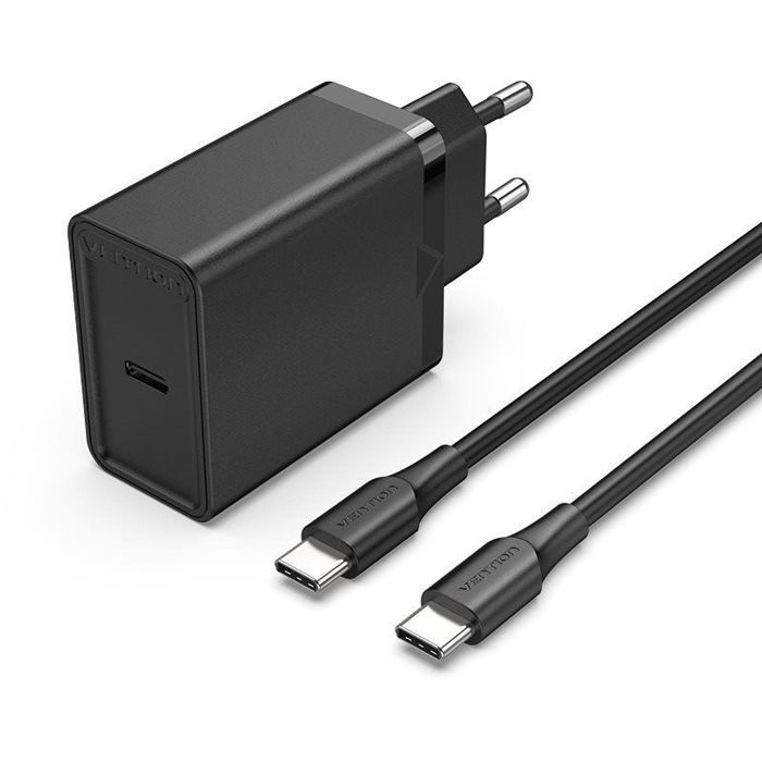 Chargeur Mural USB-C - VENTION - 25W - Charge Rapide - Câble 1,5m - Protection Surtensions