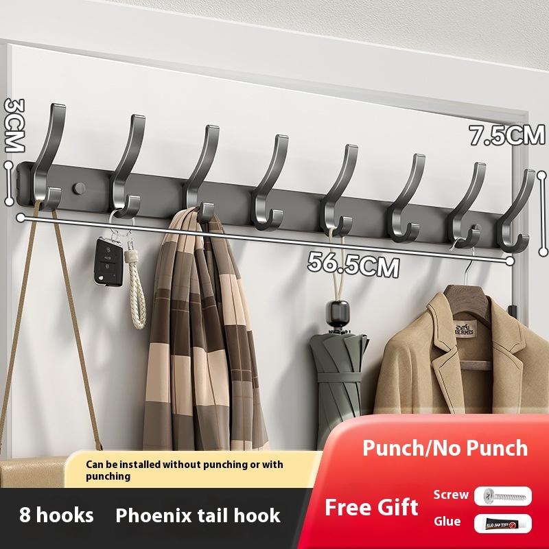 

Black Robe Hooks Towel Hanger Nail Wall Rack Hooks Coat Clothes Holder For Bathroom Kitchen Accessories Gray 8 hook