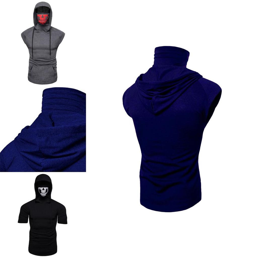 Men Skull Hooded Hoodies T-shirt Tank Tops Vest With Soft Material And Cosplay Style