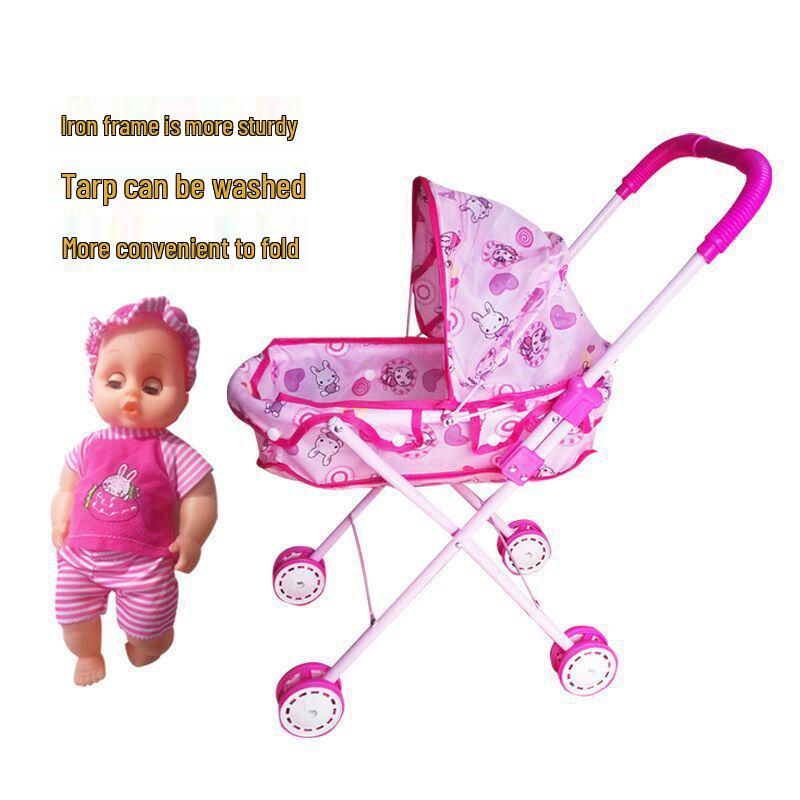 

Набор для игры с кукольной коляской для девочек с откидной детской коляской и куклой
