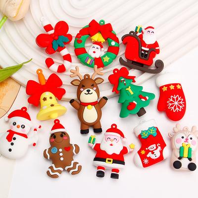 Weihnachten Weihnachtsmann Schlüsselanhänger DIY Creme Kleber Bastel Ornament Handgemachte Figur Geschenk für Szenenanzeige Dekoration