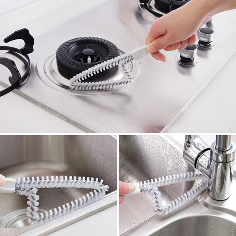 Multi Purpose Window Crevice Brush for Kitchen, Gas Stove and Bathroom Cleaning