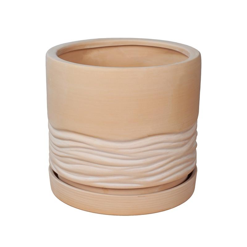 8 Inch Round Terracotta Plant Pot with Drainage Saucer Durable Eco-Friendly Indoor Outdoor Planter Succulents Flowers and