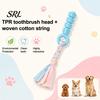 Dog Dental Health Toys Spiky Chew Toy with Cotton Rope, Pet Molar Stick Toy, Interactive Indoor Games for Small Medium Dogs Teeth Cleaning Stress