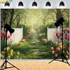 Pastel Happy Easter Day Photography Backdrops Prop With Bunch Eggs Pumpkin Rabbit Children Portrait Party Photo Background ES-01