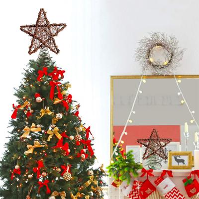 Weihnachtsbaumspitze Stern mit Licht Einfache Installation Leuchtender Hohler Stern Baumspitze Weihnachtsbaumschmuck