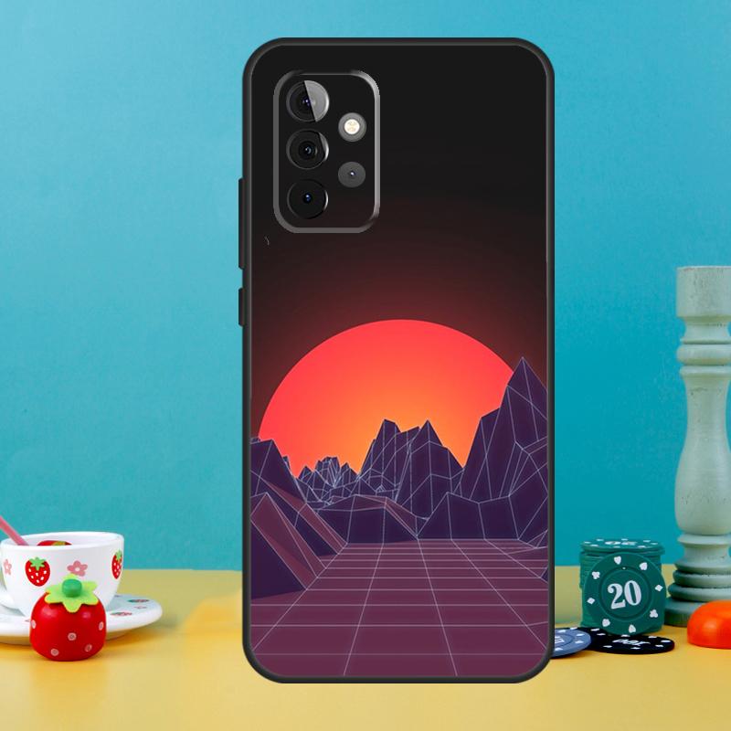 80S Vaporwave Retro Synthwave Sunset Case For Samsung Galaxy A15 A16 A05 A26 A36 A56 A52 A53 A33 A13 A34 A54 A14 A35 A55 A22 A32