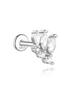 CANNER 1PZ Occhio di Cavallo Testa Piatta Filettato Perforazione Osso Auricolare Donna Argento 925 Ins Stella Fiore Geometria Zircone Orecchino a Lobo