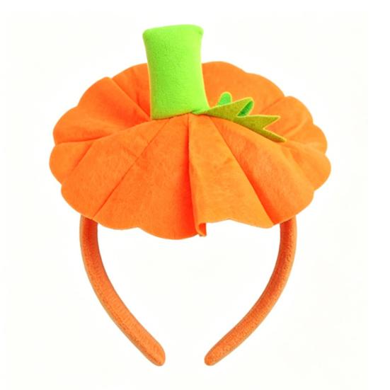 Holiday Costume Hairband Halloween 3D Pumpkin Headband for Kids, Dress-Up Hair Hoop Band, Accessory Thanksgiving Festival Cosplay Party Headwear