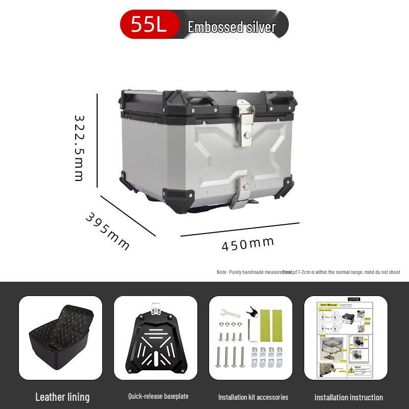 45L/100L Large Capacity Aluminum Alloy Electric Vehicle Tail Box for Motorcycles & Electric Bicycles