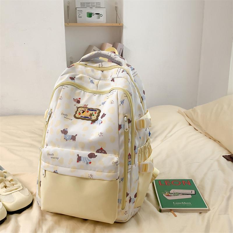 

Leopard Print Junior High School Student Schoolbag Women s Backpack Lightweight Backpack жёлтый