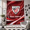 Custom Tapestry Wall Hanging, Athletic Bilbao FC Personalized Name Text Home Wall Decor
