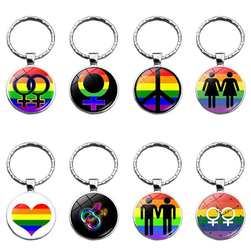 Rainbow Lgbtq Keychain Creative Couple Gift Modern Style Zinc Alloy Key Ring Bag Decoration Xswx4626-1