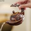 Kiln Transmutation Ceramic Teapot Retro Tea Maker Side Handle Single Pot Tea Infuser Teas Brewing Tools Teaware Kettle Teapots