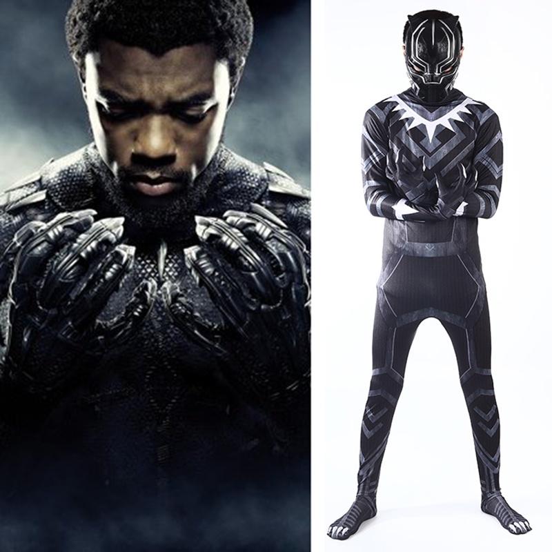 Adult And Children's Black Panther Bodysuit Costume For Halloween Cosplay