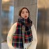 Winter Double-Sided Houndstooth Ins Style Plaid Wrap Neckerchief Christmas Muffler Women Scarf