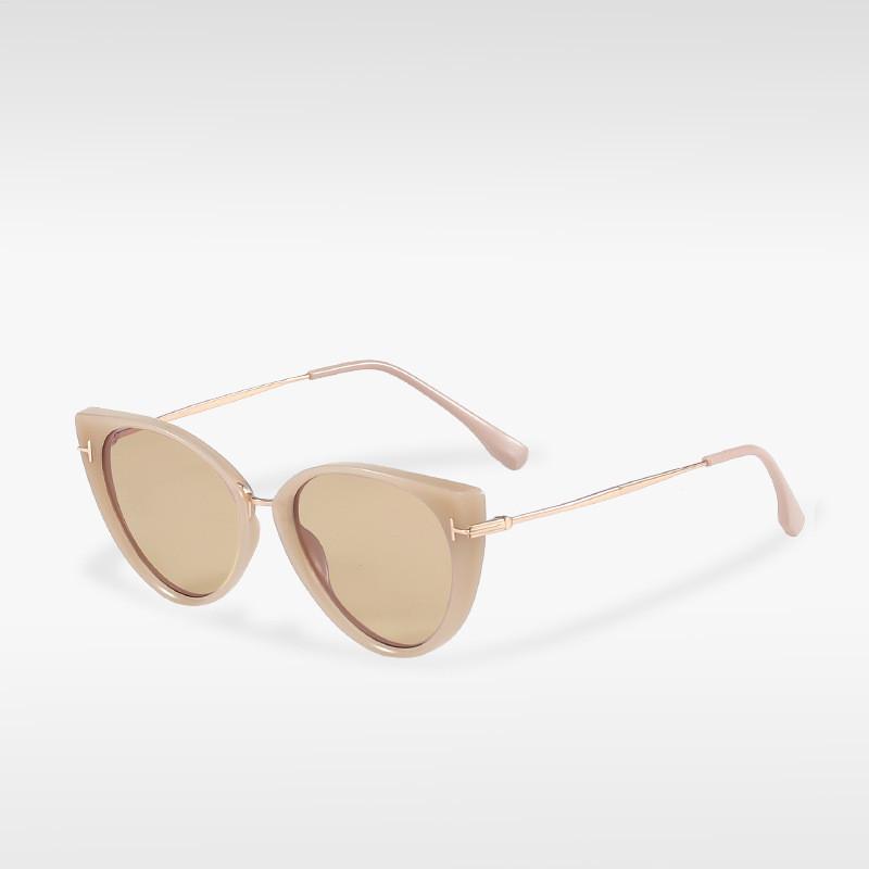 Wholesale European And American Cat Eye Polarized Sunglasses Trendy Metal Frame StyleE