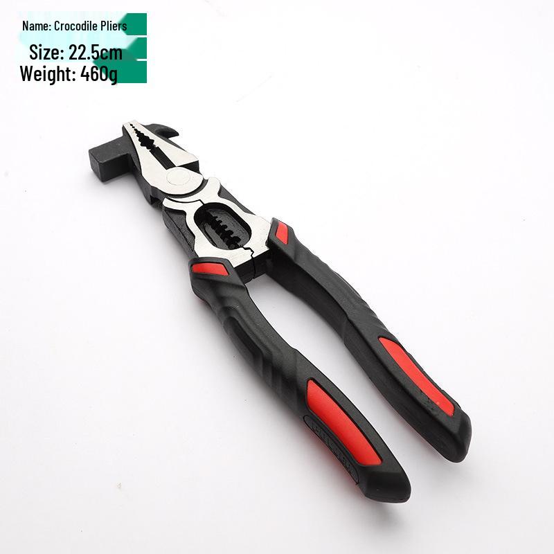 Industrial Grade Multi-Function Needle-Nose Pliers with Wire Cutters, Diagonal Cutters, and Hammer