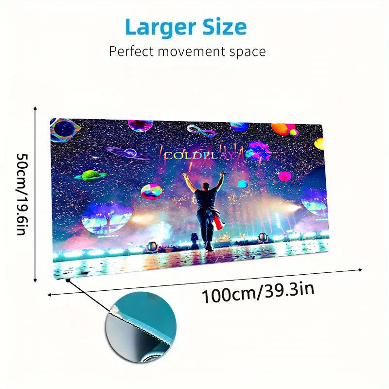 Coldplay Band Color Mouse Pad Large Gaming Table Cushion Non-slip Laptop Tablet Big Mousepad XXL Mat Mini PC Playmat With Lock edge