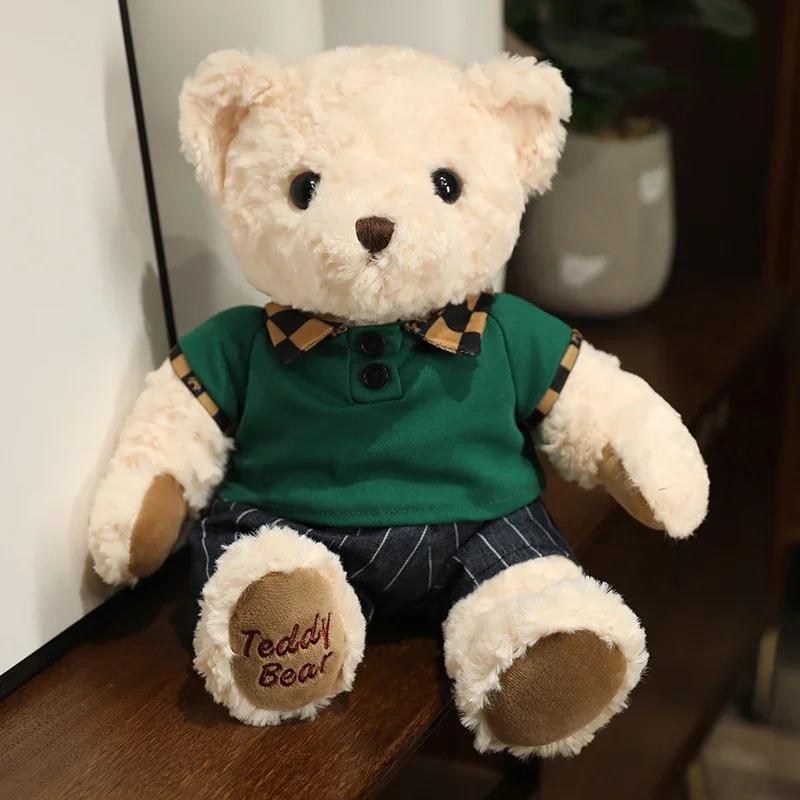 High Quality Soft Teddy Bear Plush Toys Tie Bear Doll T-shirt Paul Teddy Bear  Cute Pillow Animal Cushion Children Birthday Gift