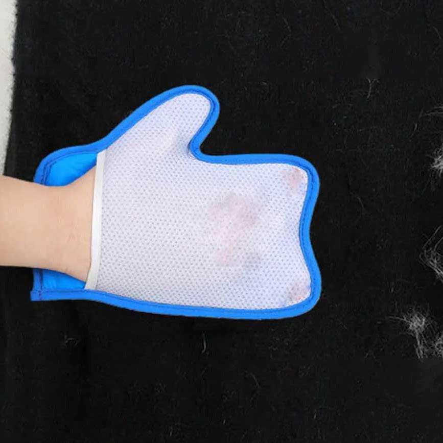 Guante de doble cara para quitar el pelo estático de mascotas - Cepillo limpiador de pelo de gato