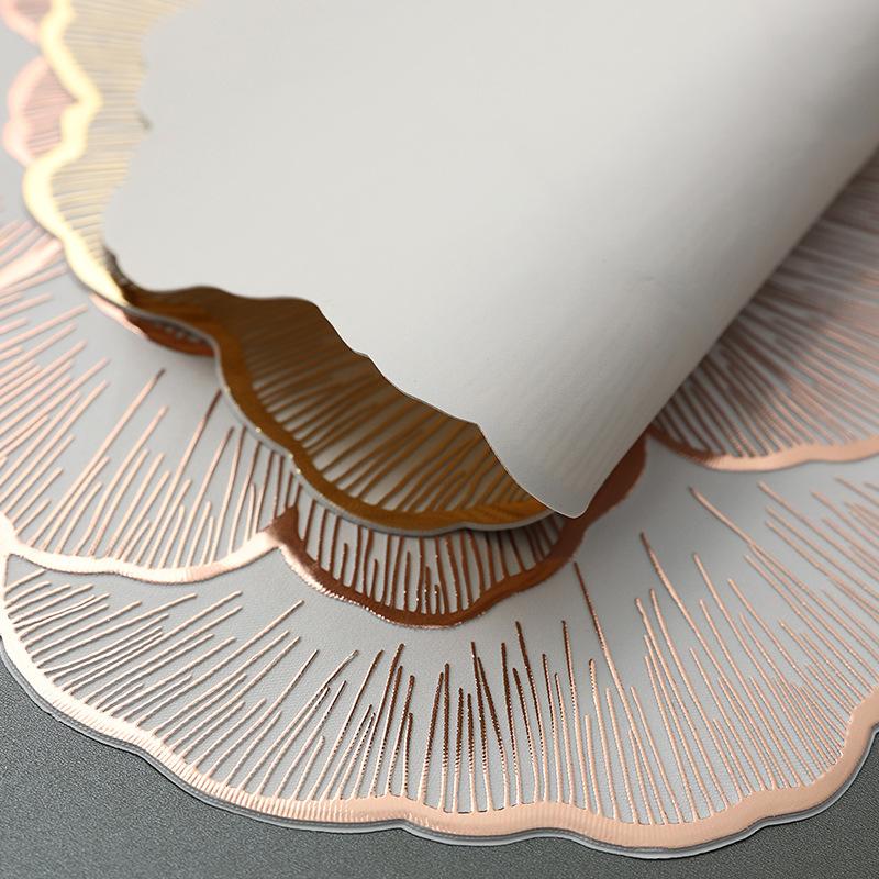 Jogo americano de flores de luxo, jogo americano redondo, mesa de jantar, cozinha, decoração de mesa de casamento