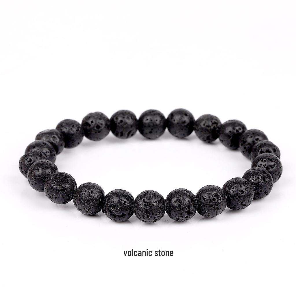 She Yao Natürlicher Kristallachat Tigerauge Armband - Modeschmuck mit einzelnen runden Perlen