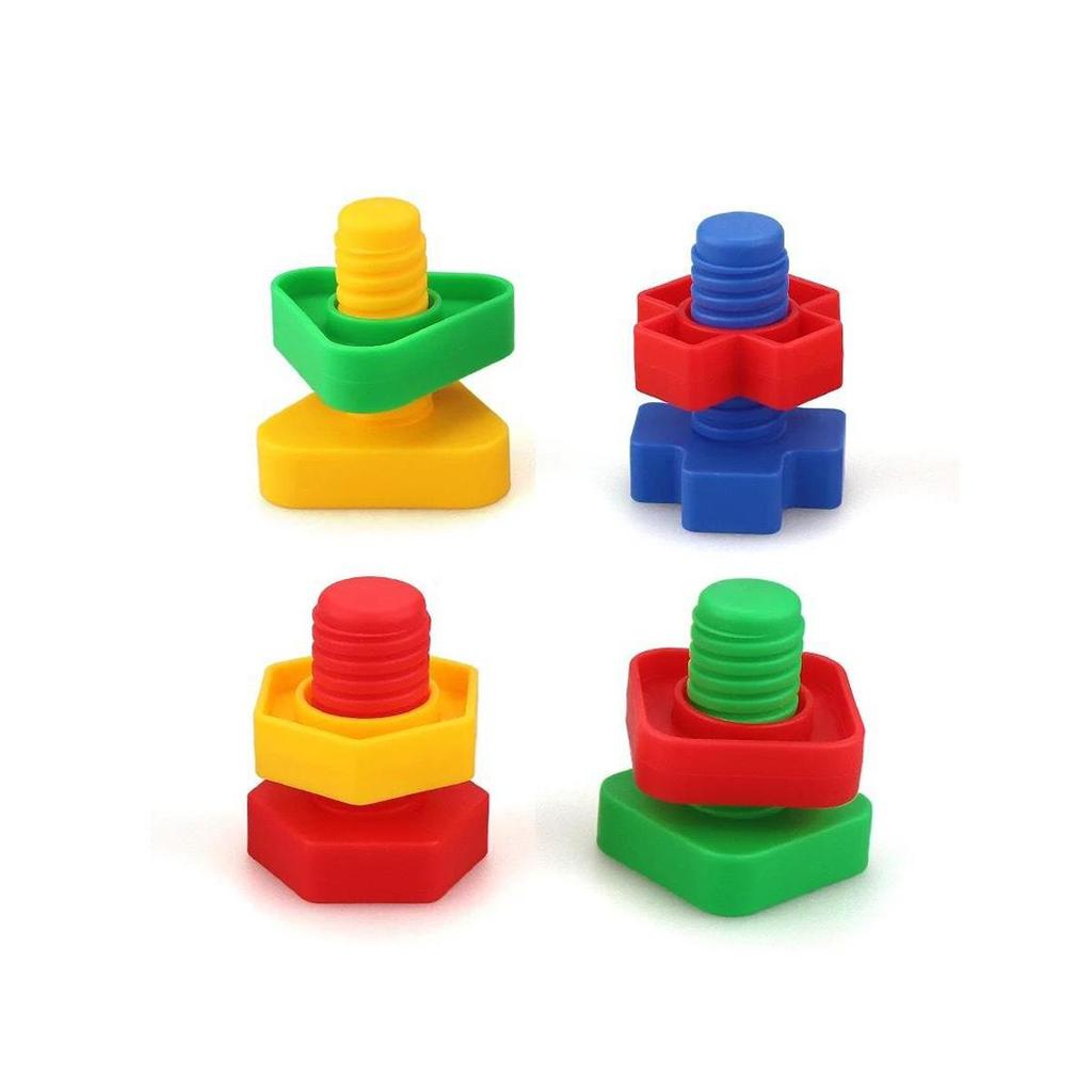 5Set Schraube Bausteine Kunststoff Einsatz Blöcke Mutter Form Spielzeug für Kinder Pädagogisches Spielzeug Montessori Maßstab Modelle Geschenk