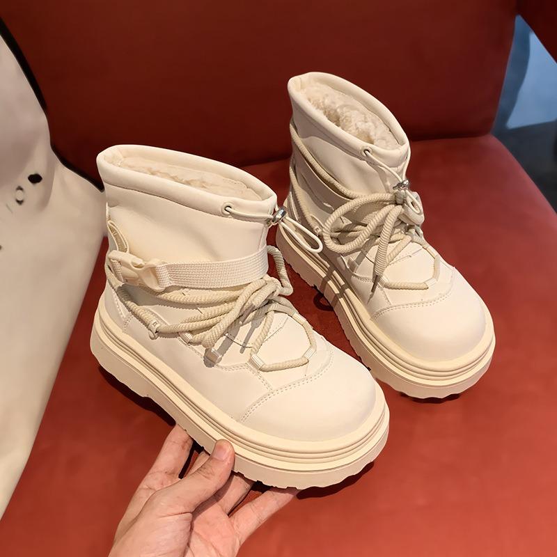 Thick-soled Martin Snow Boots Women's Winter Velvet Warm Non-slip Short Cotton Shoes Waterproof and Non-slip