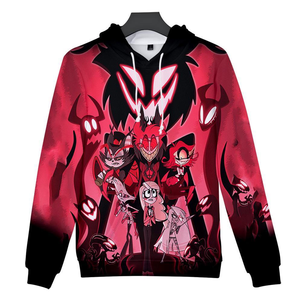 Hazbin Hotel Anime Hoodie Graphic Printed Sweatshirts Casual High Street Oversized Pullovers Man Women Long Sleeve Sweatshirt