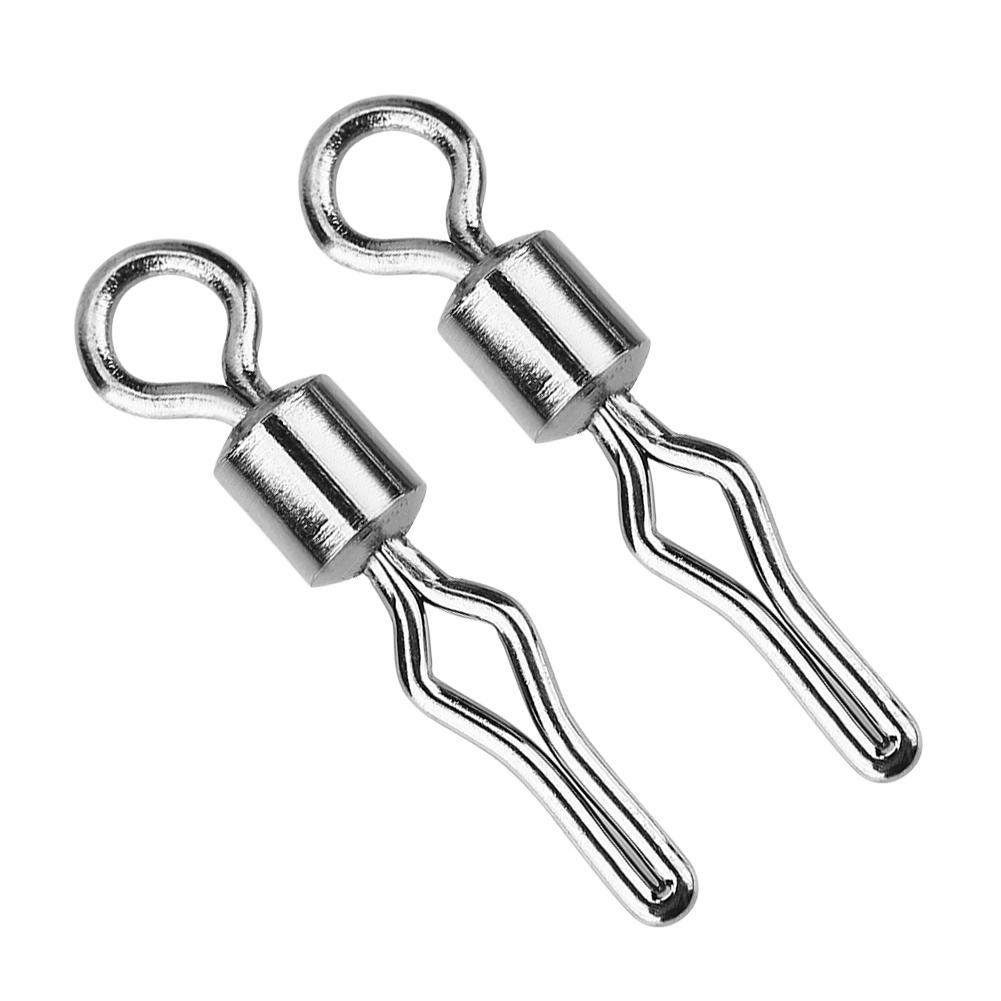 100pcs Durable Stainless Steel Rolling Swivels Hook Lure Connectors Fishing Tackle(6#)