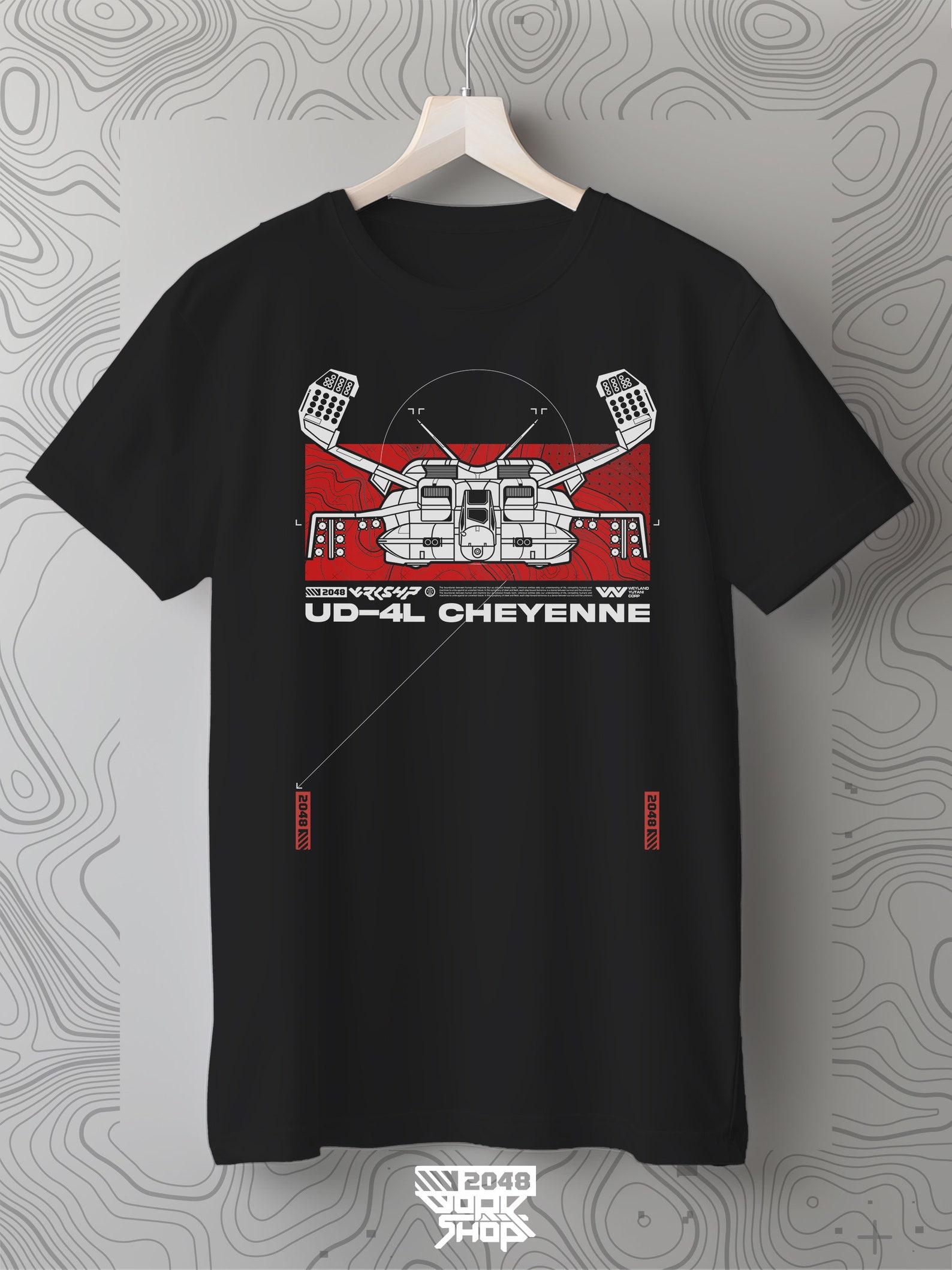Aliens UD-4L Cheyenne Dropship T-Shirt, Japanese Streetwear Warcore 4XL